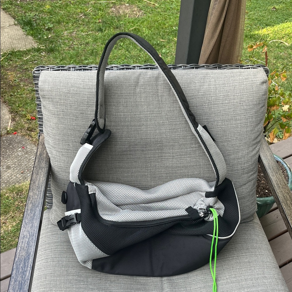 Stylish Black and Gray Dog Shoulder Bag